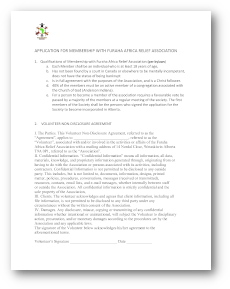 Membership with FARA Application Blank
